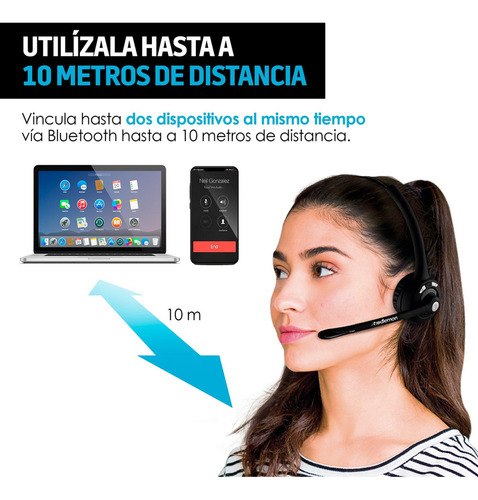 * Audífono Bluetooth Diadema Call-center Manos Libres