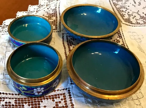Caja Tecnica Cloisonne Oriental Lote X2 Antigua Año 1904