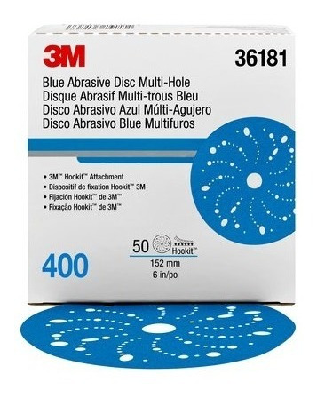 Disco Lija Hootkit Azul G400 3m Multiagujero 6puLG 50 Discos