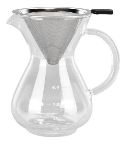 Verter Sobre Cafetera Olla De Vidrio De 400 Ml Hervidor Resi