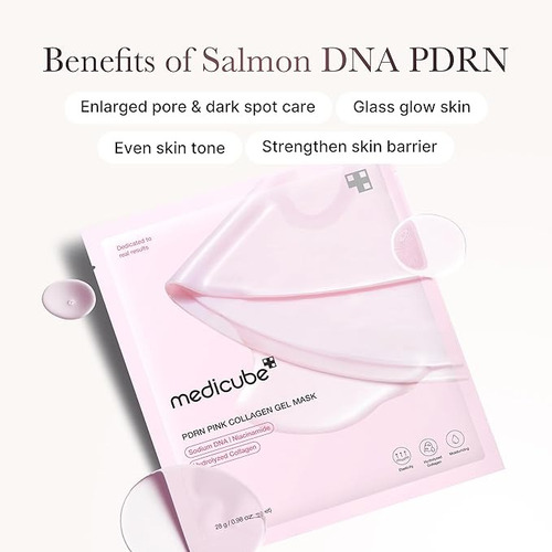 Máscara Facial Medicube Salmon Dna Pdrn - Kit Com 4 Unidades