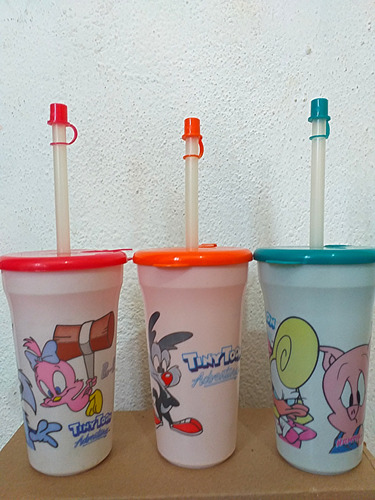 Colección Vasos Tiny Toons Sabrimagicos Verde/ Rosa/naranja