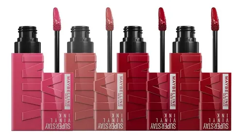 Pack X4 Labiales Líquidos Superstay Vinyl Ink Maybelline