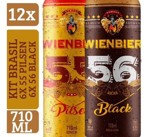 Kit Wienbier Brasil - Pilsen + Black 710ml (12un)