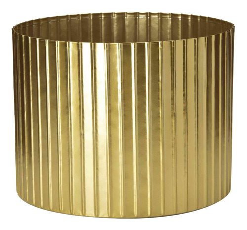 Cachepot Decorativo De Metal 3d Dourado 22x29 Cm - D'rossi