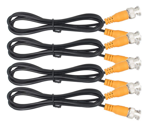 Anvision 4-packs Negro 3.3 Ft Bnc Macho Jumper Cable Para Tv