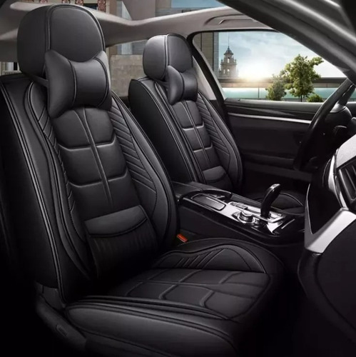 Kit Funda Cubre Asiento Auto Premium Luxury Par Almoadillas