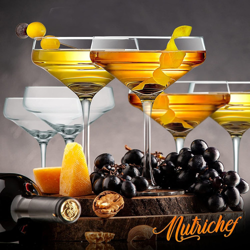 Copas De Martini 6 Juegos De Cristal Nutrichef Ncglmt68