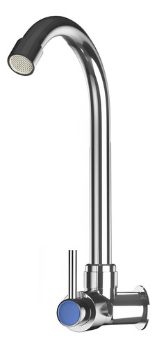 Torneira Para Cozinha Parede De Abs Plástico Cromado Com Agua Fria Monocomando Giratória Alta Pressão Arejador Gourmet Moderna Simples Bica Grande Rotativa Esperta Móvel Flexível Pia Mesa Resistente