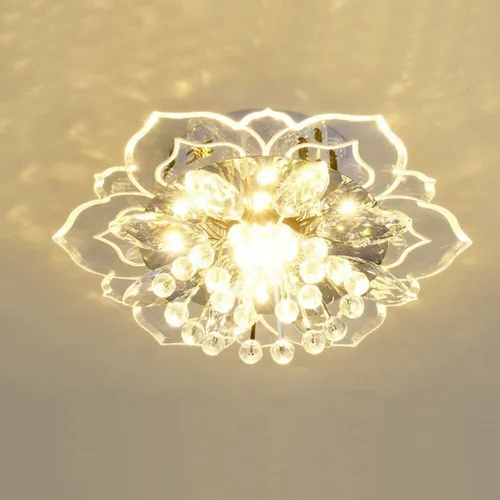 Lámpara Colgante Moderna De Cristal De Loto Led De 9 W