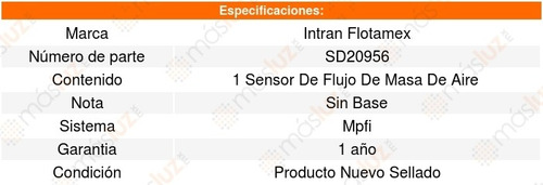 Sensor Masa Maf Nissan Xterra 2.4l L4 98 A 04 Intran