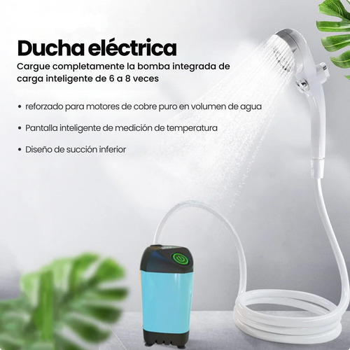 Regadera Eléctrica Portátil Recargable Por Usb Ducha Camping