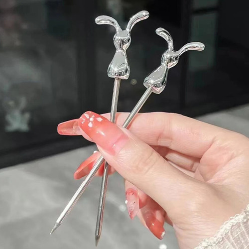 Juego De Tenedores Para Frutas Con Forma De Conejo, Palitos