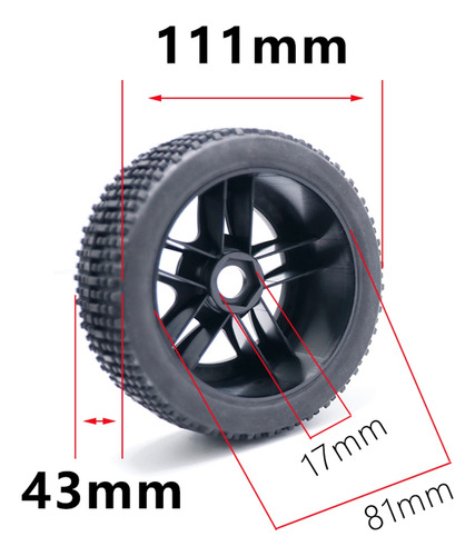 . Llantas Para Buggy Todoterreno Queenly-111 Mm A Escala