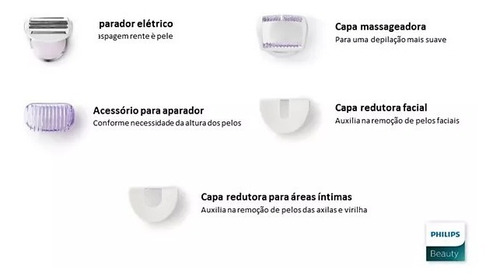 Imagem 3 de 4 de Depilador Satinelle Bre632 Bre630 Philips Com Nf 5 Acessórios