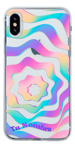 Funda Para iPhone Para Mujer Curvas Colores Con Tu Nombre