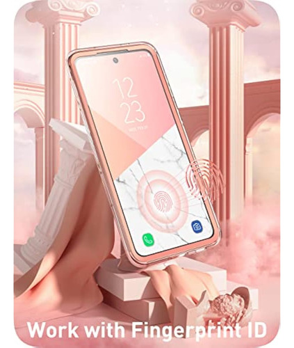 Funda Galaxy S22 5g Slim Diseño Marmol Rosa Oro Tpu Flexibl Marble Mármol
