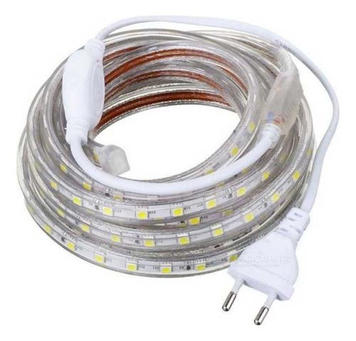 Fita Led Ligação 110v Direto Branco Frio Kit 6 Mt Completa Cor Da Luz Branco-frio Tensão De Operação 12v Voltagem 110v