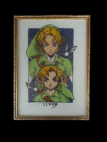 Cuadro Pintado En Vidrio The Legend Of Zelda Ocarina Of Time