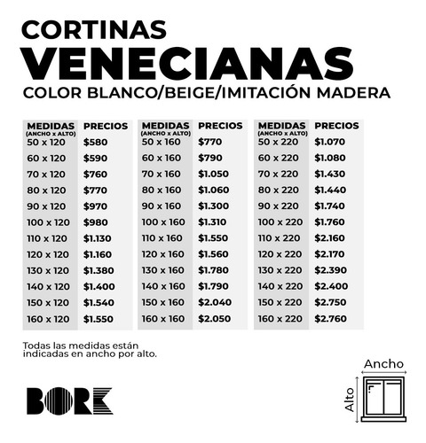 Cortinas Venecianas De Pvc - 70 X 120 - Varios Colores