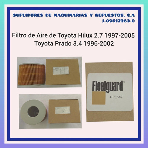 Filtro De Aire Para Toyota Hilux 2003 