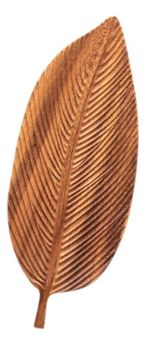 Bandeja De Madera Con Forma De Hoja, 38cm X 15cm X 2cm