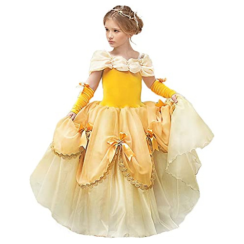 Princesa Belle Disfraz De Cumpleaños Fiesta Fairy Traj...