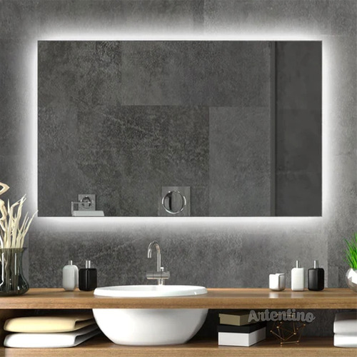 Imagen 6 de 10 de Lampara Luz Led Pared Espejo Baño 70x50 Rectangular Moderno