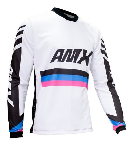 Camisa Trilha Amx Prime One Branco Ventilada Motocross Pedal