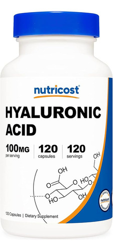 Nutricost - Ácido hialurônico 100 mg 120 cápsulas de sabor neutro americano
