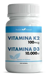 Vit K2mk7 100mcg + Vit D3 10.000 Ui 240 Cáps Saúde Óssea