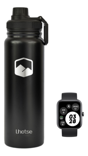 Pack Black Smartwatch Live Mini 206 + Botella Coihue Lhotse
