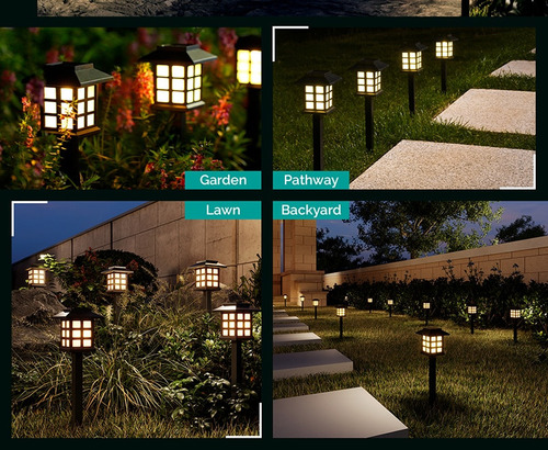 6 Faroles Led Solares, Con Estaca De Jardín N