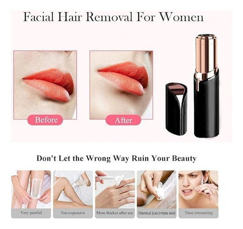 Depiladora facial, lápiz labial, depiladora inalámbrica, depiladora
