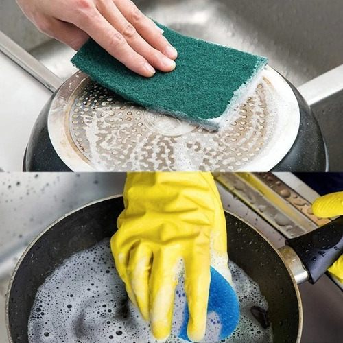 Fibra Verde Para Lavar Trastes Limpieza De Cocina 10 Piezas