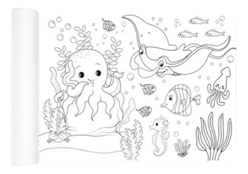 3 Rollo De Papel Para Colorear, Rollo De Mundo Submarino