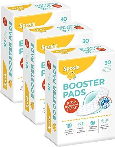Sposie Booster Pads Pañal Doubler, 90 Unidades, 3 Paquetes