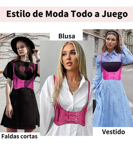 Cinturón Mujer Pu Ajustable Hebilla, Corsé Dama Genérica Rojo Único