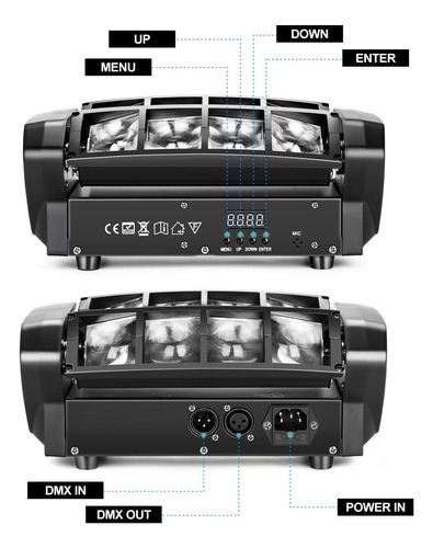 Mini Led Láser Luces Dj Spider Rgbw Efectos Luz 8x3w Dmx512
