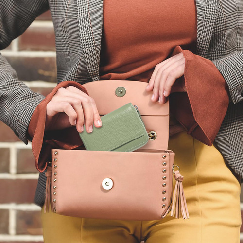 Portatarjetas De Crédito Para Mujer, Con Bloqueo Rfid,