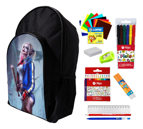 Super Combo Mochila + Utiles De Harley Quinn #338