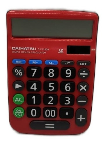 Calculadora Daihatsu D-e1240 12 Dígitos Rojo Ag Of Watchcent