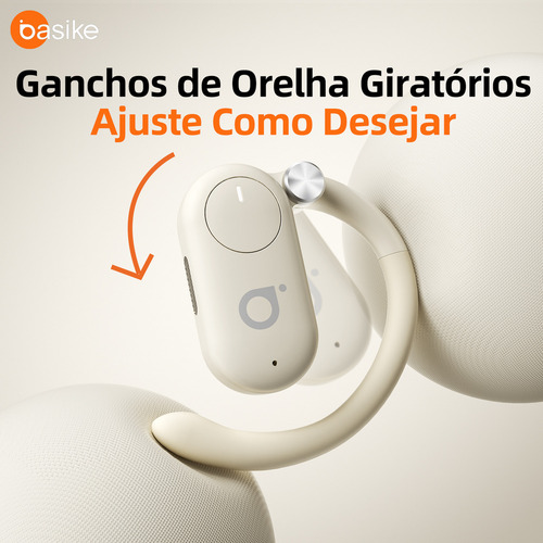 Fone De Ouvido Basike Sem Fio Bluetooth 5.4 Sport Corrida Ows Waterproof Prova D'água Com Gan 30 Horas De Duração Ba-Fon158 Cor Preto