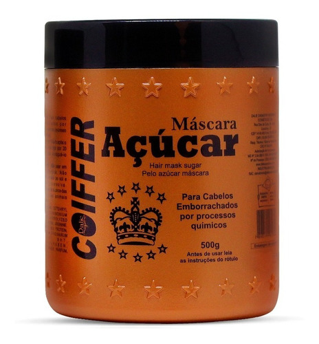 Máscara De Açucar Coiffer Cabelo Elástico E Quebradiço 500g