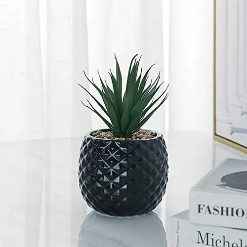 Maceta De Cerámica Con Planta Artificial De Piña Para Decora