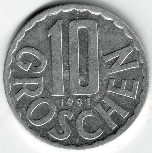 Moneda  De  Austria  10  Groschen  1991  Muy  Buena