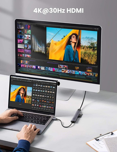 Imagem 8 de 9 de Hub Ugreen 5 Em 1 Multi Portas Tipo C Usb 3.0 + Hdmi 20197