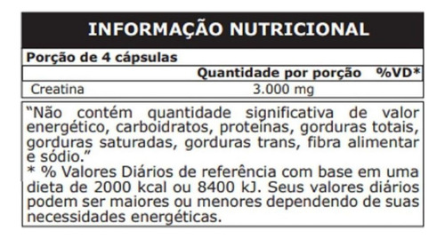 Creatina Probiótica 180 Caps - Sabor Neutro Sem Sabor