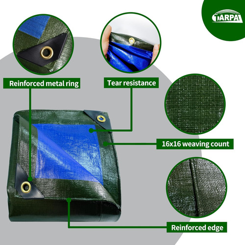 14x20 Tarp 16mil With Ball Bungee Cord(25pack