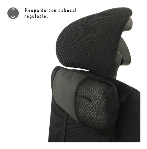 Iko Shop Silla gamer ergonómica negra con tapizado de tela
